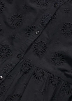 Damen bonprix Kleider|Maxikleid aus reiner Baumwolle mit Lochstickerei
