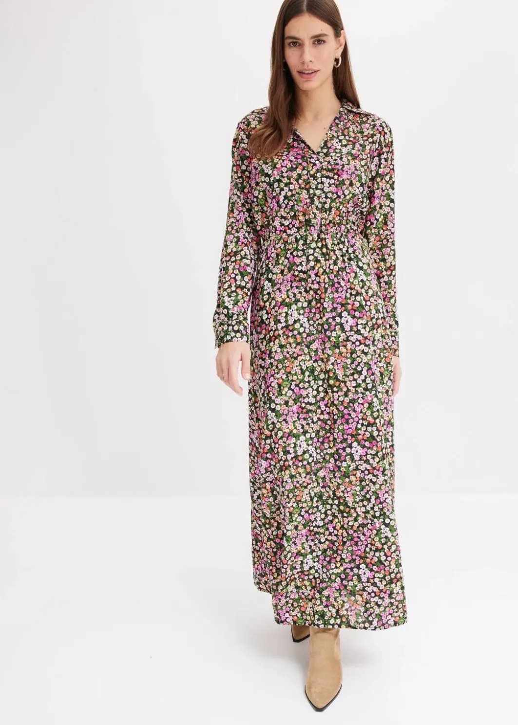 Hot Maxikleid aus reiner Viskose Damen Nachhaltigere Materialien|Bekleidung·Pullover & Strickjacken