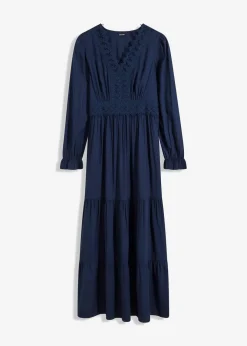 New Maxikleid aus reiner Viskose Damen Kleider|Bekleidung·Pullover & Strickjacken