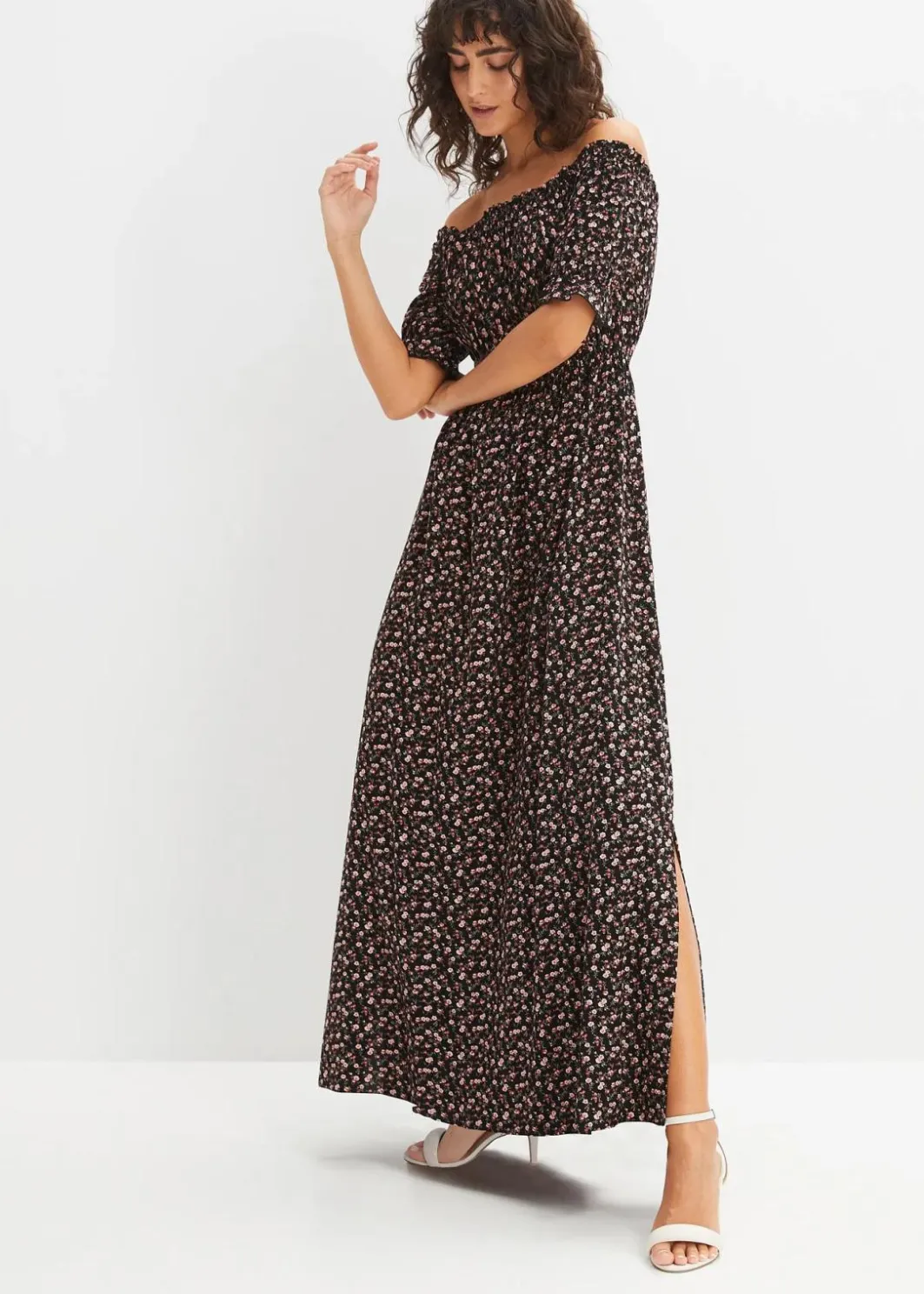 Online Maxikleid aus reiner Viskose Damen Bekleidung·Pullover & Strickjacken|Nachhaltigere Materialien