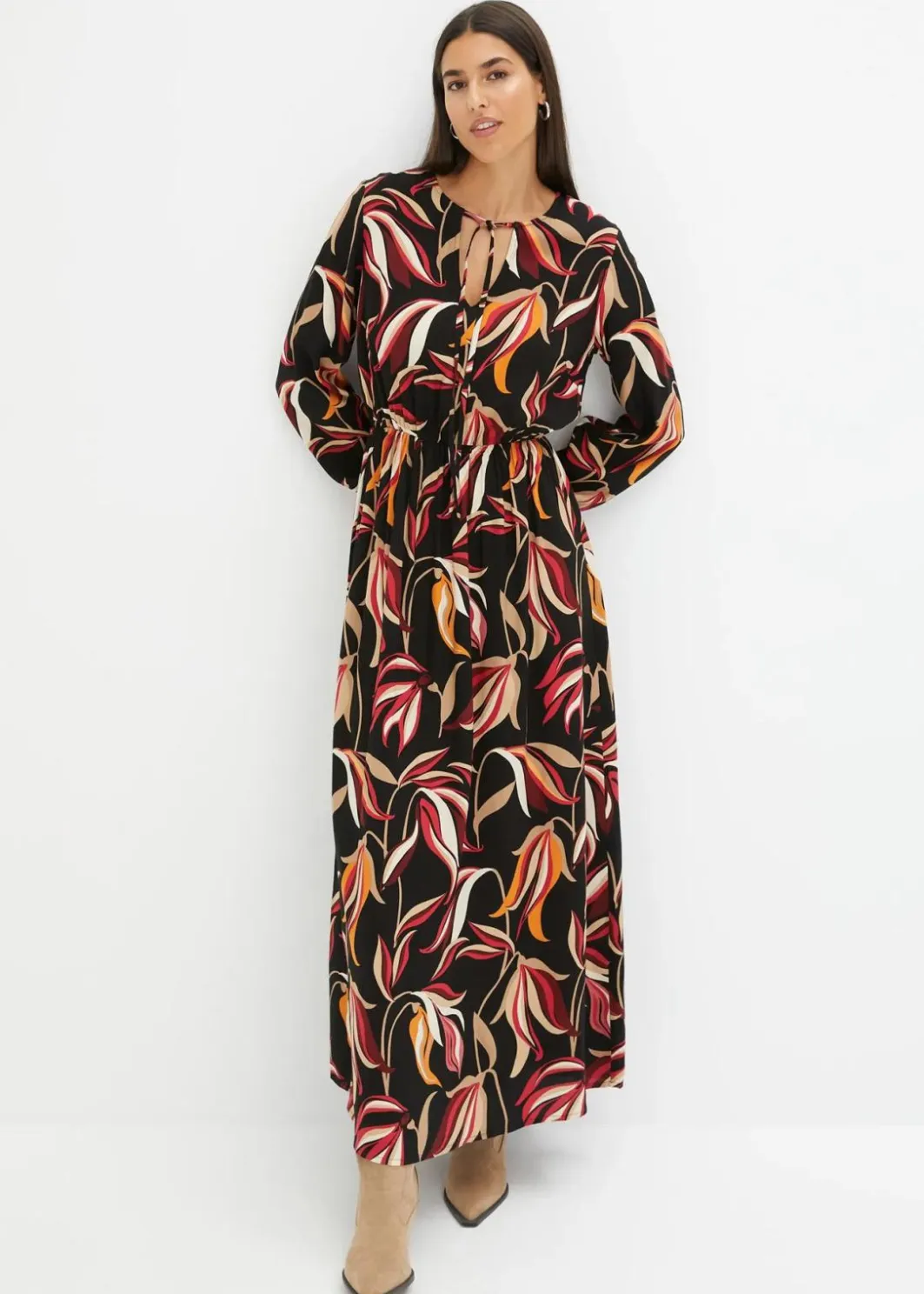 New Maxikleid aus reiner Viskose Damen Bekleidung·Pullover & Strickjacken|Kleider