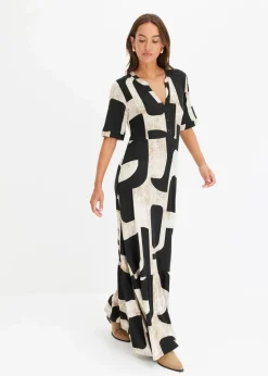 Damen bonprix Nachhaltigere Materialien|Kleider|Maxikleid aus softem Viskose-Mix