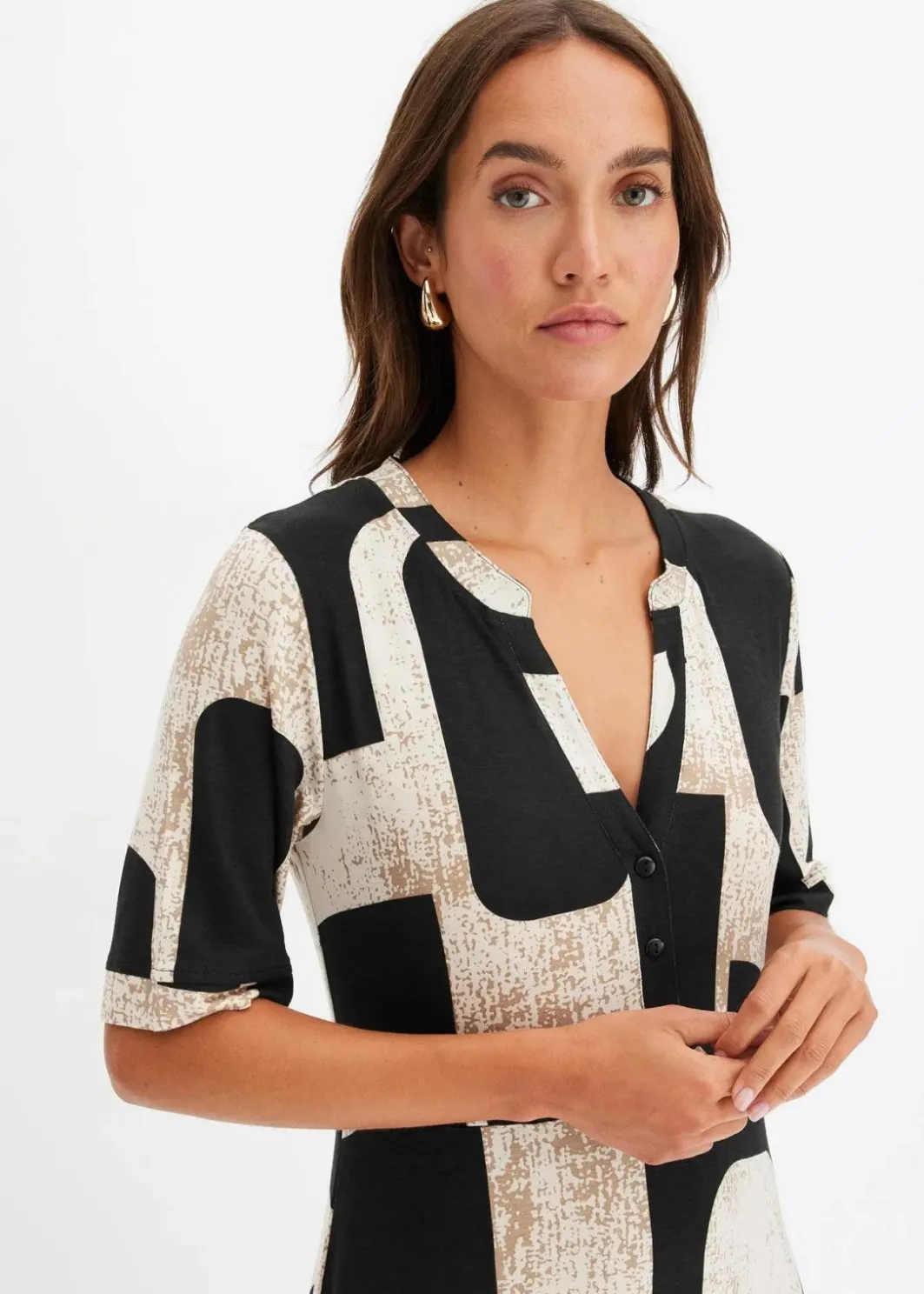Damen bonprix Nachhaltigere Materialien|Kleider|Maxikleid aus softem Viskose-Mix