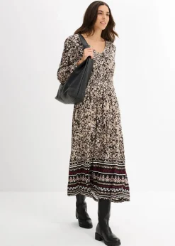 Sale Maxikleid aus softem Viskose-Elasthan-Mix Damen Kleider|Bekleidung·Pullover & Strickjacken