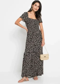 Outlet Maxikleid aus Viskose-Mix Damen Kurzgrößen|Kurzgrößen