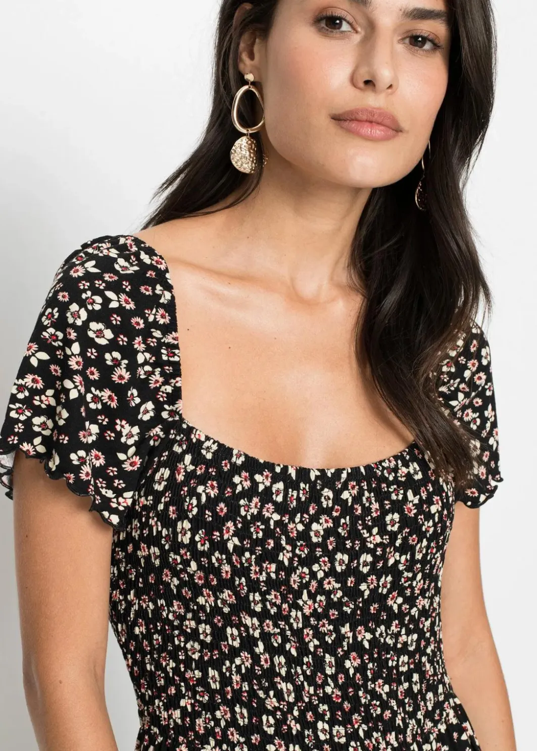 Outlet Maxikleid aus Viskose-Mix Damen Kurzgrößen|Kurzgrößen