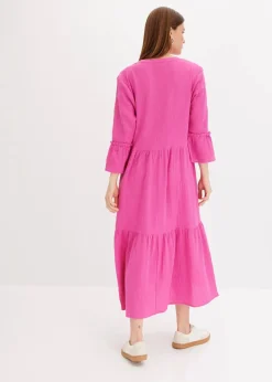 Hot Maxikleid aus weichem Musselin Damen Kleider|Bekleidung·Pullover & Strickjacken