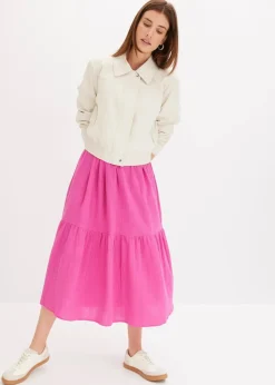 Hot Maxikleid aus weichem Musselin Damen Kleider|Bekleidung·Pullover & Strickjacken