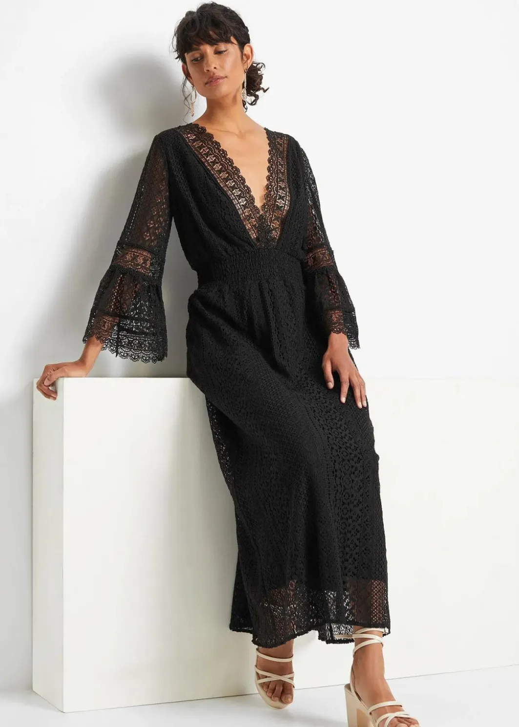 Best Maxikleid in Crochet-Optik Damen Kleider