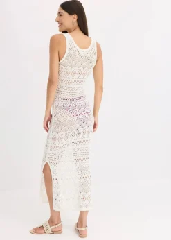 Damen bonprix Kleider|Bekleidung·Pullover & Strickjacken|Maxikleid in Häkeloptik
