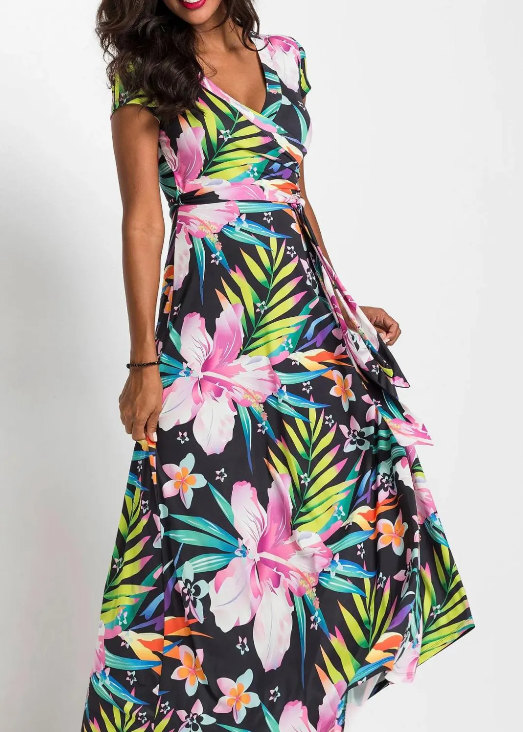Damen bonprix Kleider|Maxikleid in Wickeloptik