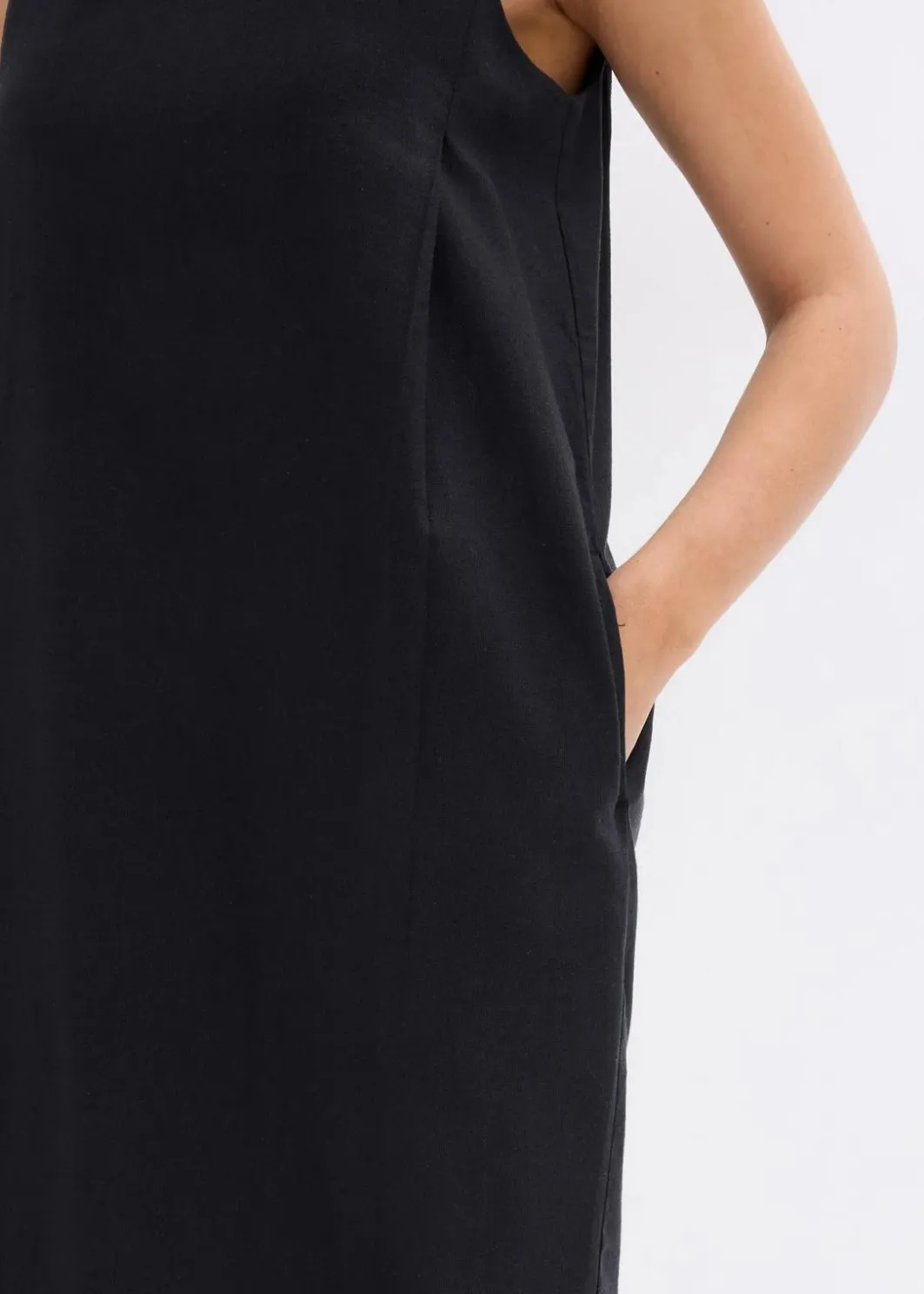 Damen bonprix Kleider|Maxikleid mit Eingriffstaschen aus Viskose-Mix