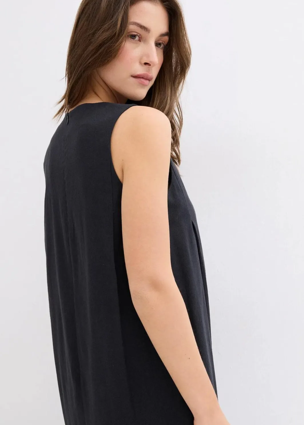 Damen bonprix Kleider|Maxikleid mit Eingriffstaschen aus Viskose-Mix