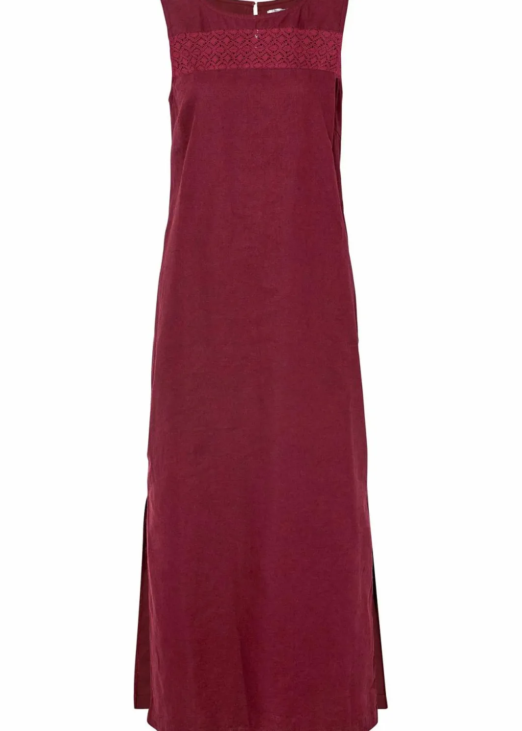 Damen bonprix Kleider|Bekleidung·Pullover & Strickjacken|Maxi-Kleid mit Leinen