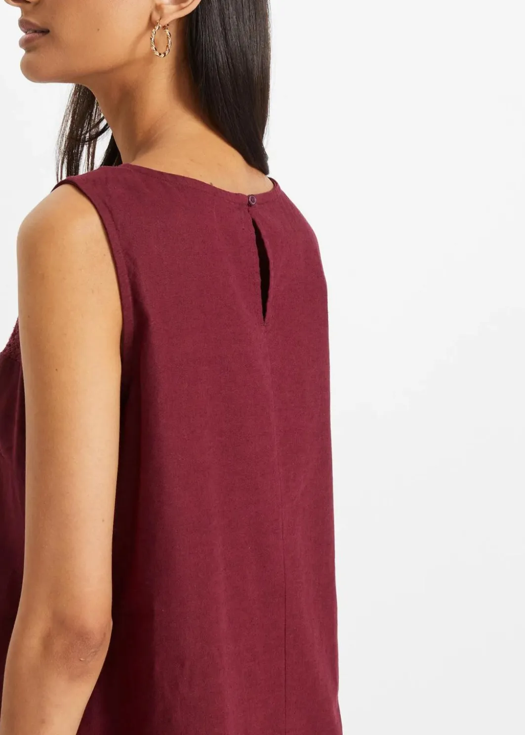 Damen bonprix Kleider|Bekleidung·Pullover & Strickjacken|Maxi-Kleid mit Leinen