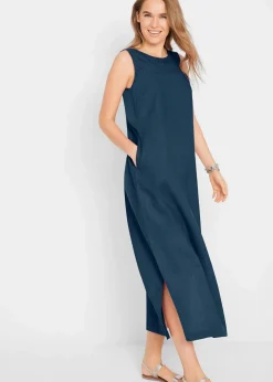 Damen bonprix Bekleidung·Pullover & Strickjacken|Kleider|Maxi-Kleid mit Leinen
