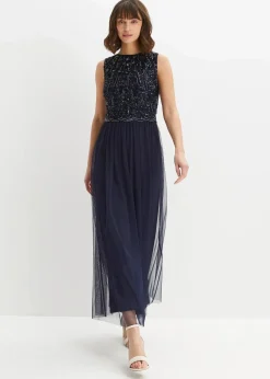 Damen bonprix Kleider|Festliche Mode|Maxikleid mit Paillettenstickerei