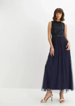 Damen bonprix Kleider|Festliche Mode|Maxikleid mit Paillettenstickerei