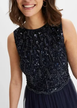 Damen bonprix Kleider|Festliche Mode|Maxikleid mit Paillettenstickerei