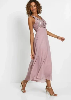 Damen bonprix Festliche Mode|Nachhaltigere Materialien|Maxikleid mit Paillettenstickerei