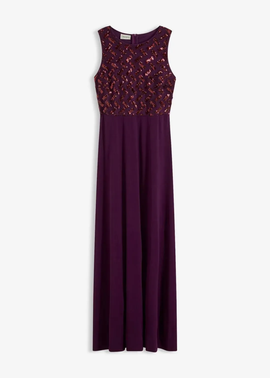 Damen bonprix Kleider|Festliche Mode|Maxikleid mit Paillettenstickerei