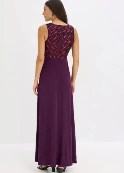 Damen bonprix Kleider|Festliche Mode|Maxikleid mit Paillettenstickerei