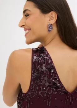 Damen bonprix Kleider|Festliche Mode|Maxikleid mit Paillettenstickerei