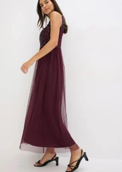 Damen bonprix Kleider|Festliche Mode|Maxikleid mit Paillettenstickerei