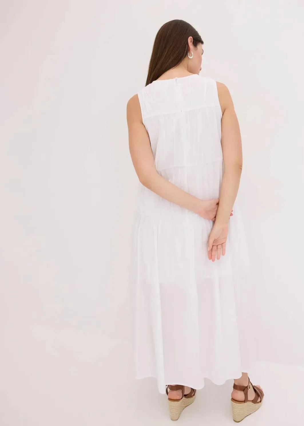 Best Maxikleid mit Raffungen aus Baumwolle Damen Bekleidung·Pullover & Strickjacken|Kleider