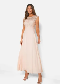 Damen bonprix Kleider|Festliche Mode|Maxikleid mit Spitze