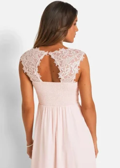 Damen bonprix Kleider|Festliche Mode|Maxikleid mit Spitze