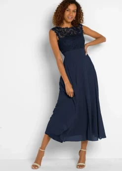Damen bonprix Kleider|Festliche Mode|Maxikleid mit Spitze