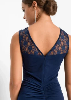 Damen bonprix Kurzgrößen|Bekleidung·Pullover & Strickjacken|Maxikleid mit Spitze