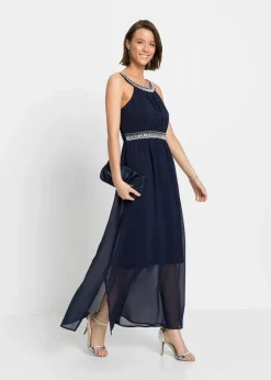Damen bonprix Festliche Mode|Nachhaltigere Materialien|Maxikleid mit Strassstein-Applikation