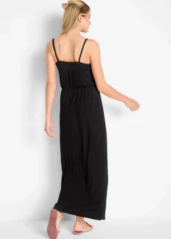 Clearance Maxikleid, tailliert aus fließendem Viskose Mix Damen Kleider