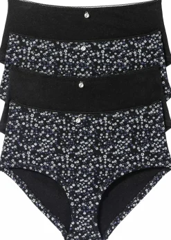 Damen bonprix Wäsche·Baumwollunterwäsche|Wäsche·Höschen|Maxipanty (4er Pack)