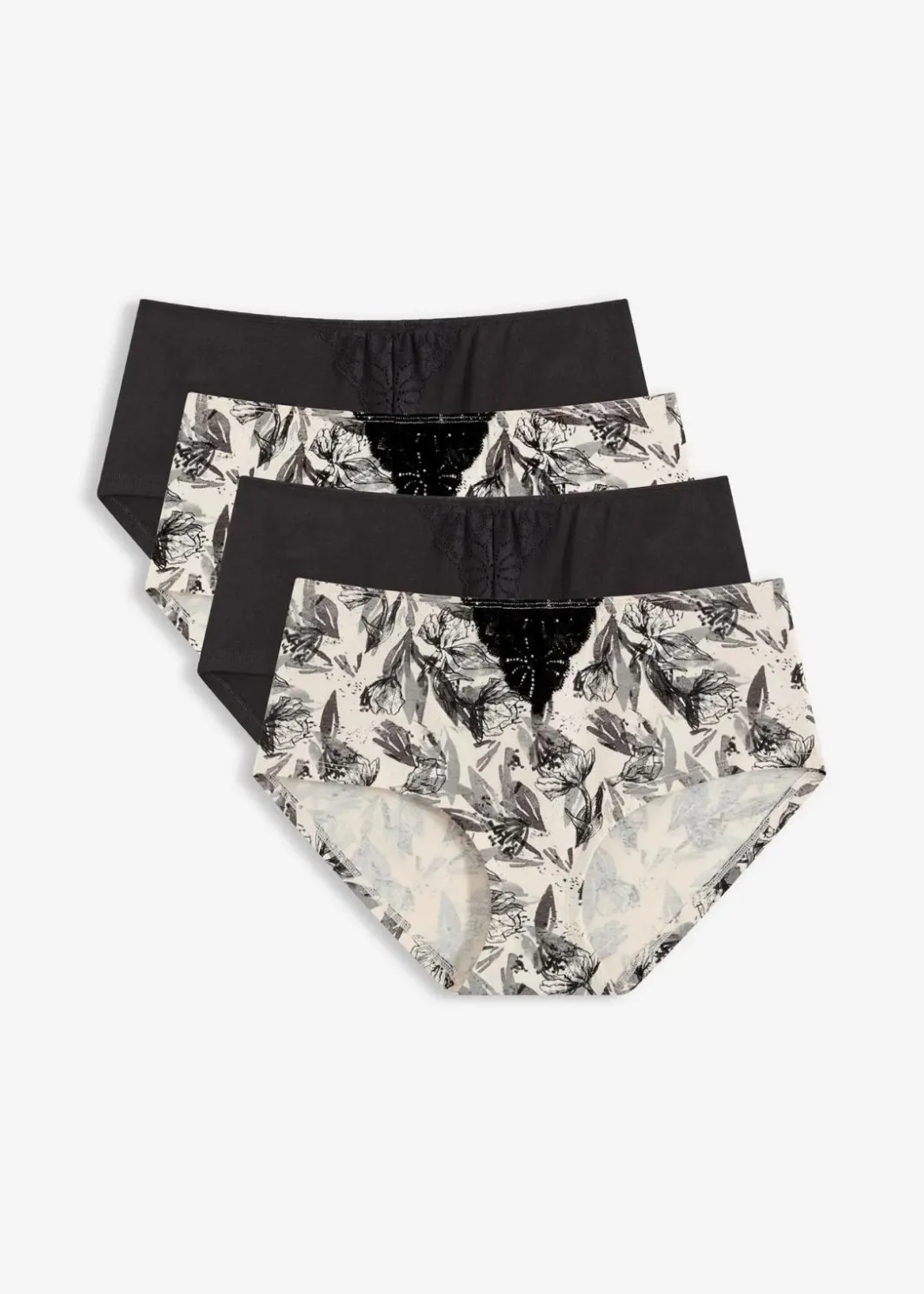 Damen bonprix Wäsche·Höschen|Höschen|Maxipanty (4er Pack)