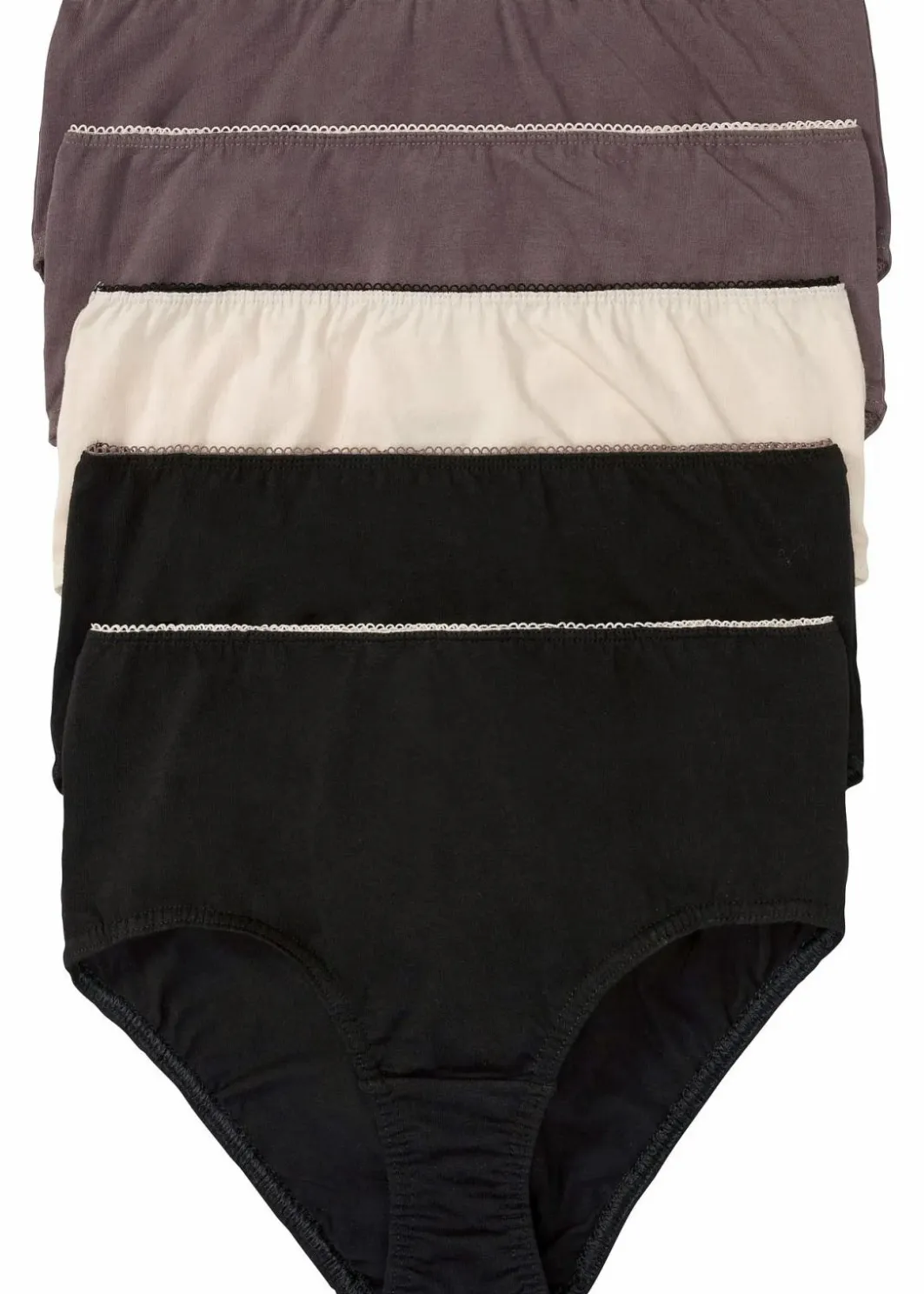 Damen bonprix Höschen|Baumwollunterwäsche|Maxislip (5er Pack)
