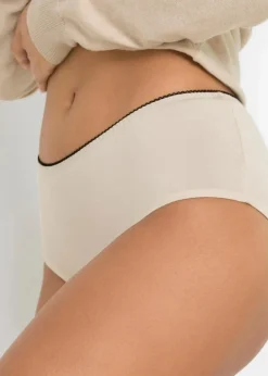 Damen bonprix Höschen|Baumwollunterwäsche|Maxislip (5er Pack)