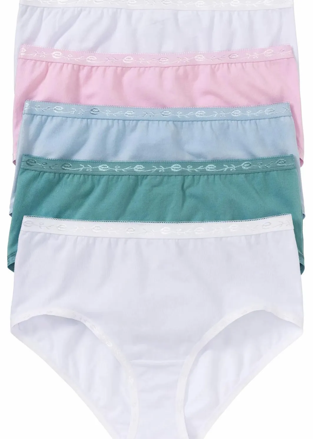 Damen bonprix Höschen|Baumwollunterwäsche|Maxislip (5er Pack)