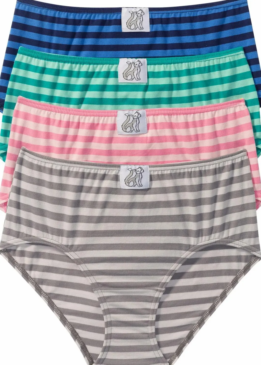 Damen bonprix Höschen|Baumwollunterwäsche|Maxislip (4er Pack)