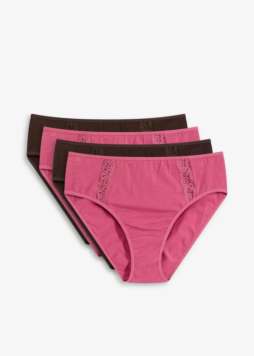 Damen bonprix Wäsche·Baumwollunterwäsche|Wäsche·Höschen|Maxislip mit Bio-Baumwolle (4er Pack)