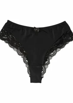 Damen bonprix Höschen|Maxislip mit blumiger Spitze