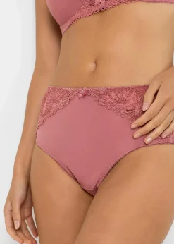 Damen bonprix Nachhaltigere Materialien|Höschen|Maxislip mit Spitze (2er Pack)