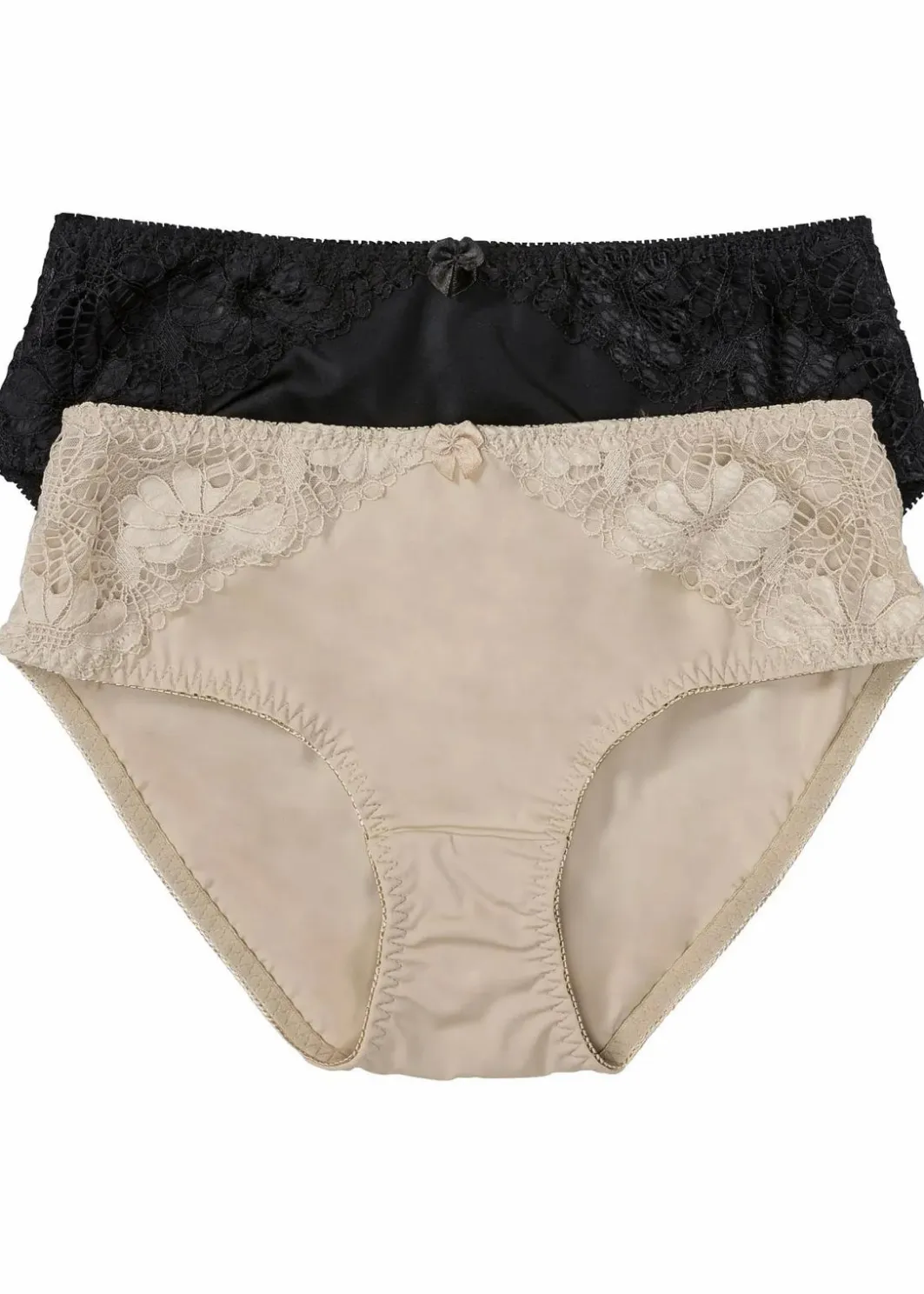Damen bonprix Nachhaltigere Materialien|Höschen|Maxislip mit Spitze (2er Pack)