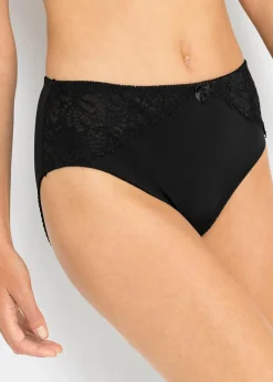 Damen bonprix Nachhaltigere Materialien|Höschen|Maxislip mit Spitze (2er Pack)