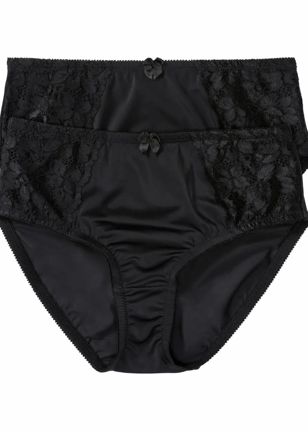 Damen bonprix Nachhaltigere Materialien|Höschen|Maxislip mit zarter Spitze (2er Pack)