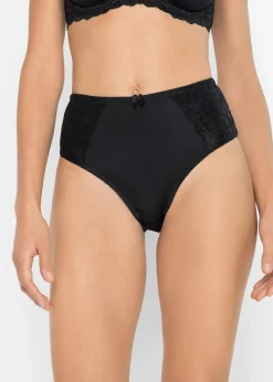 Damen bonprix Nachhaltigere Materialien|Höschen|Maxislip mit zarter Spitze (2er Pack)