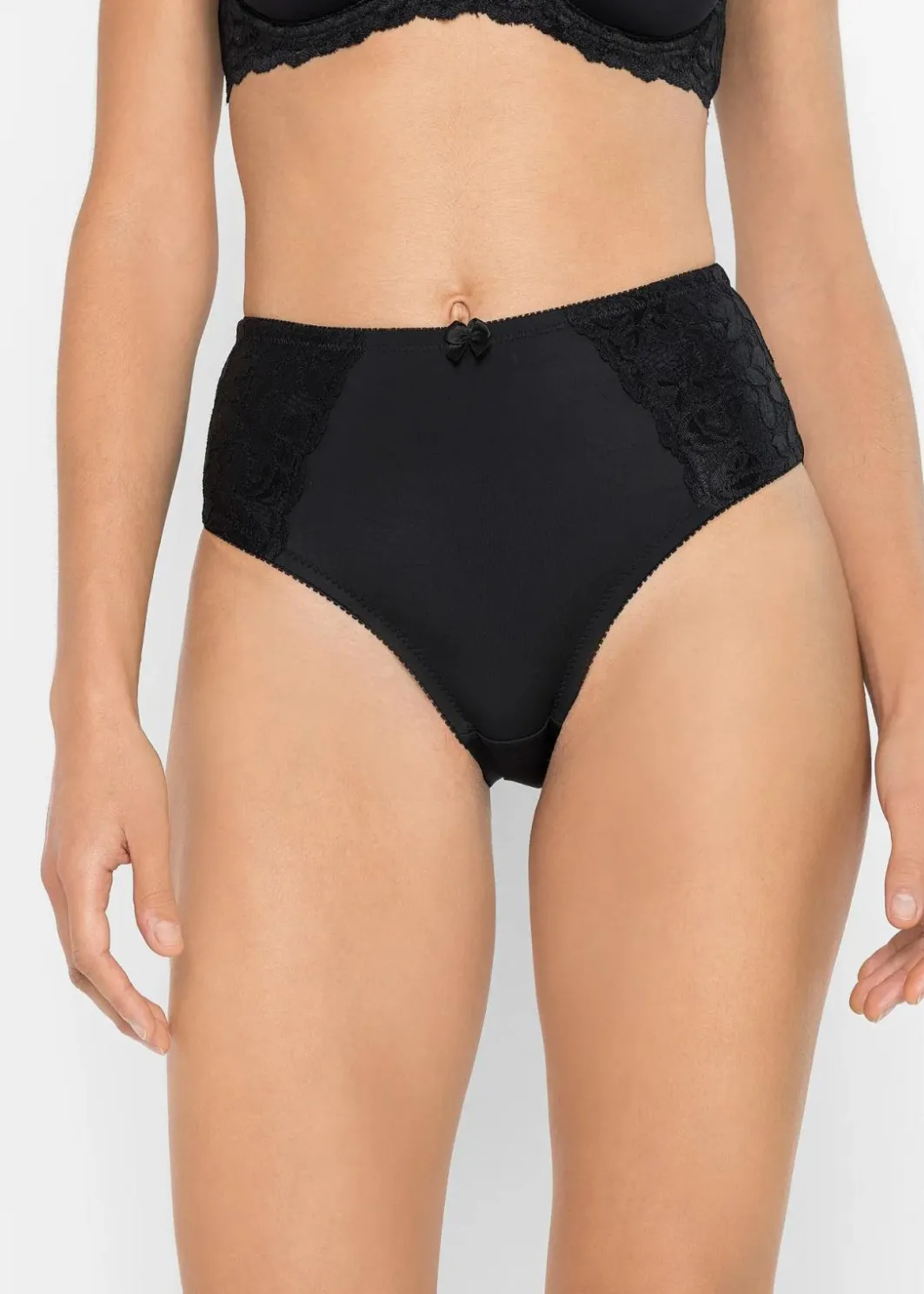 Damen bonprix Nachhaltigere Materialien|Höschen|Maxislip mit zarter Spitze (2er Pack)