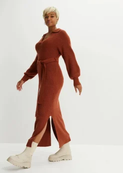 Damen bonprix Bekleidung·Umstandsmode|Strickmode|Maxi-Strickkleid mit Gürtel (2-tlg. Set)